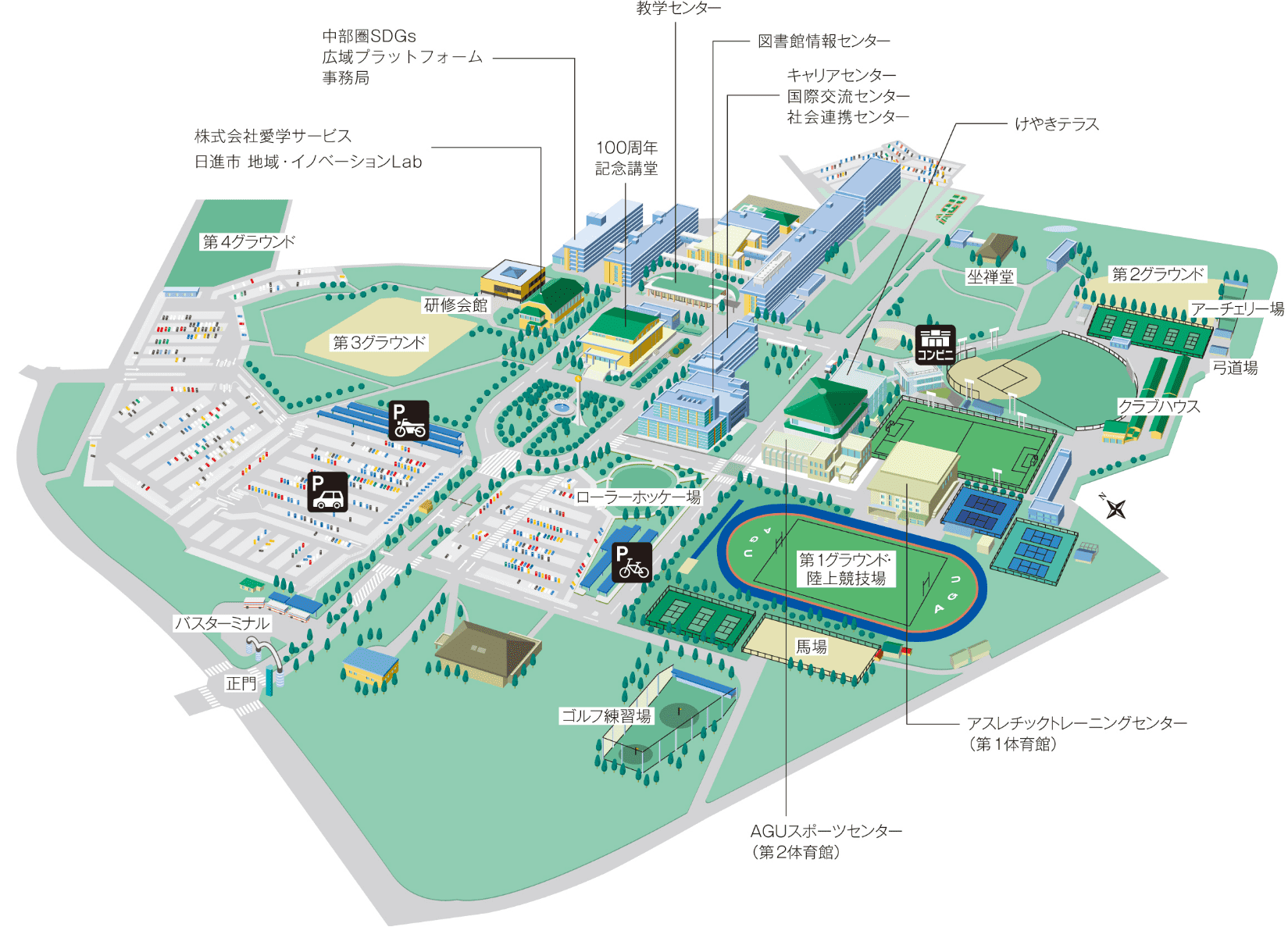 日進キャンパス俯瞰図